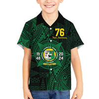 Personalised Tonga Liahona High School 76th Anniversary Family Matching Long Sleeve Bodycon Dress and Hawaiian Shirt Special Kupesi Pattern LT9 Son's Shirt Green - Polynesian Pride