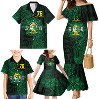 Personalised Tonga Liahona High School 76th Anniversary Family Matching Mermaid Dress and Hawaiian Shirt Special Kupesi Pattern LT9 - Polynesian Pride