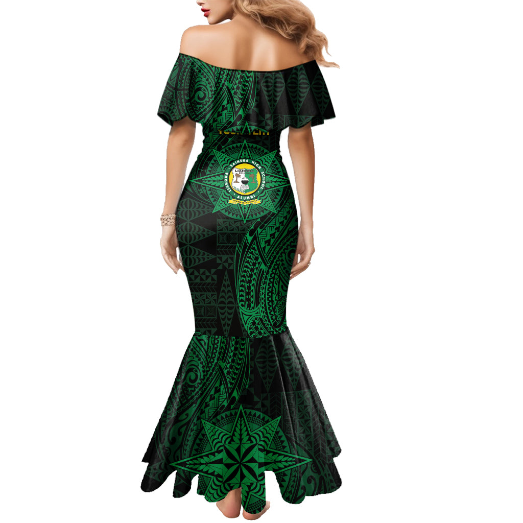 Personalised Tonga Liahona High School 76th Anniversary Family Matching Mermaid Dress and Hawaiian Shirt Special Kupesi Pattern LT9 - Polynesian Pride