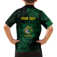 Personalised Tonga Liahona High School 76th Anniversary Family Matching Off The Shoulder Long Sleeve Dress and Hawaiian Shirt Special Kupesi Pattern LT9 - Polynesian Pride