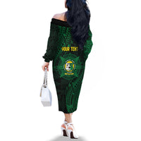 Personalised Tonga Liahona High School 76th Anniversary Family Matching Off The Shoulder Long Sleeve Dress and Hawaiian Shirt Special Kupesi Pattern LT9 - Polynesian Pride