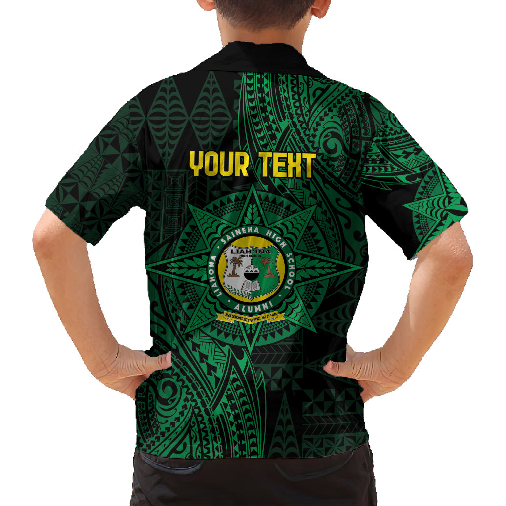 Personalised Tonga Liahona High School 76th Anniversary Family Matching Off Shoulder Maxi Dress and Hawaiian Shirt Special Kupesi Pattern LT9 - Polynesian Pride