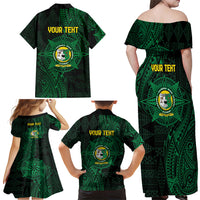 Personalised Tonga Liahona High School 76th Anniversary Family Matching Off Shoulder Maxi Dress and Hawaiian Shirt Special Kupesi Pattern LT9 - Polynesian Pride