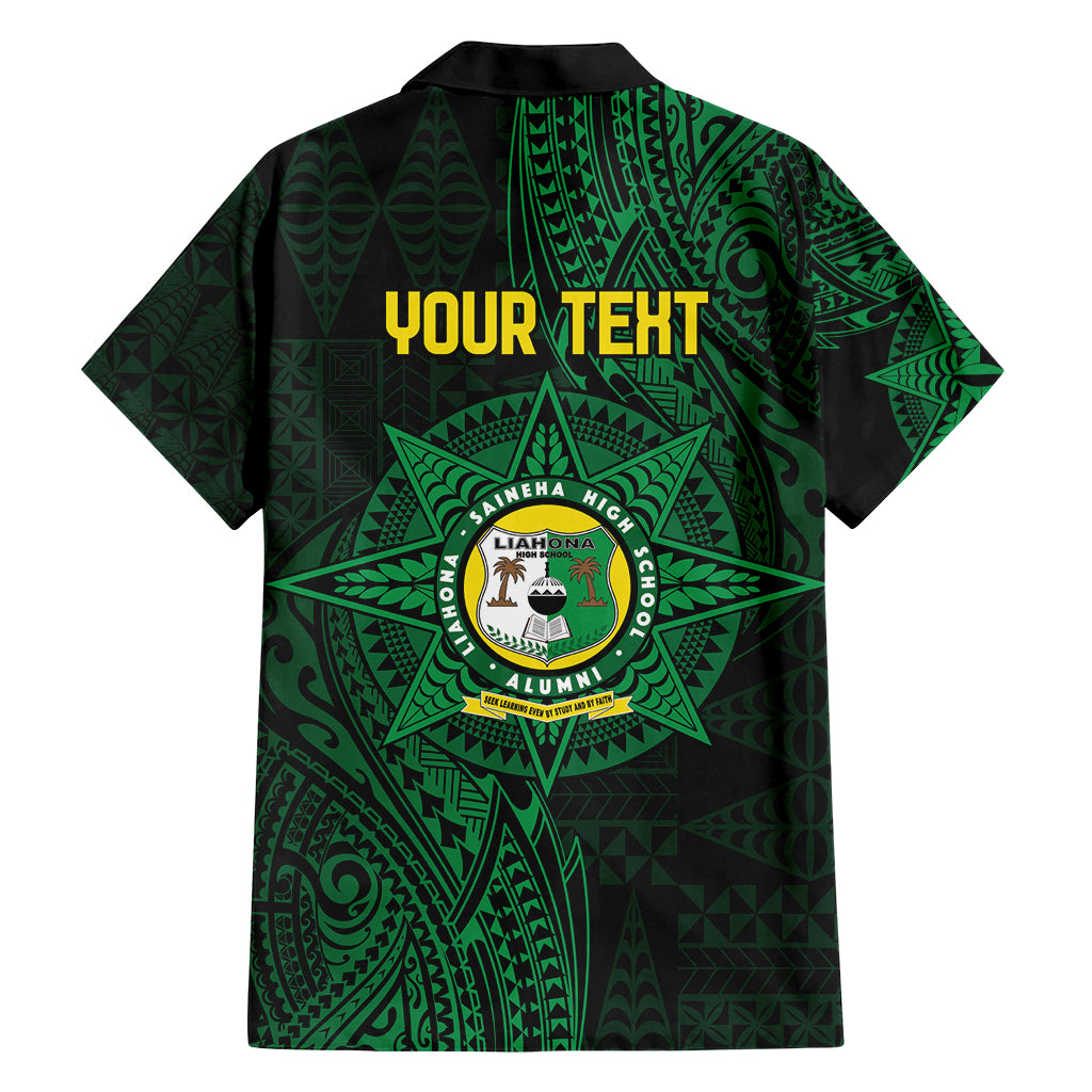 Personalised Tonga Liahona High School 76th Anniversary Family Matching Off Shoulder Short Dress and Hawaiian Shirt Special Kupesi Pattern LT9 - Polynesian Pride