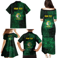 Personalised Tonga Liahona High School 76th Anniversary Family Matching Puletasi and Hawaiian Shirt Special Kupesi Pattern LT9 - Polynesian Pride