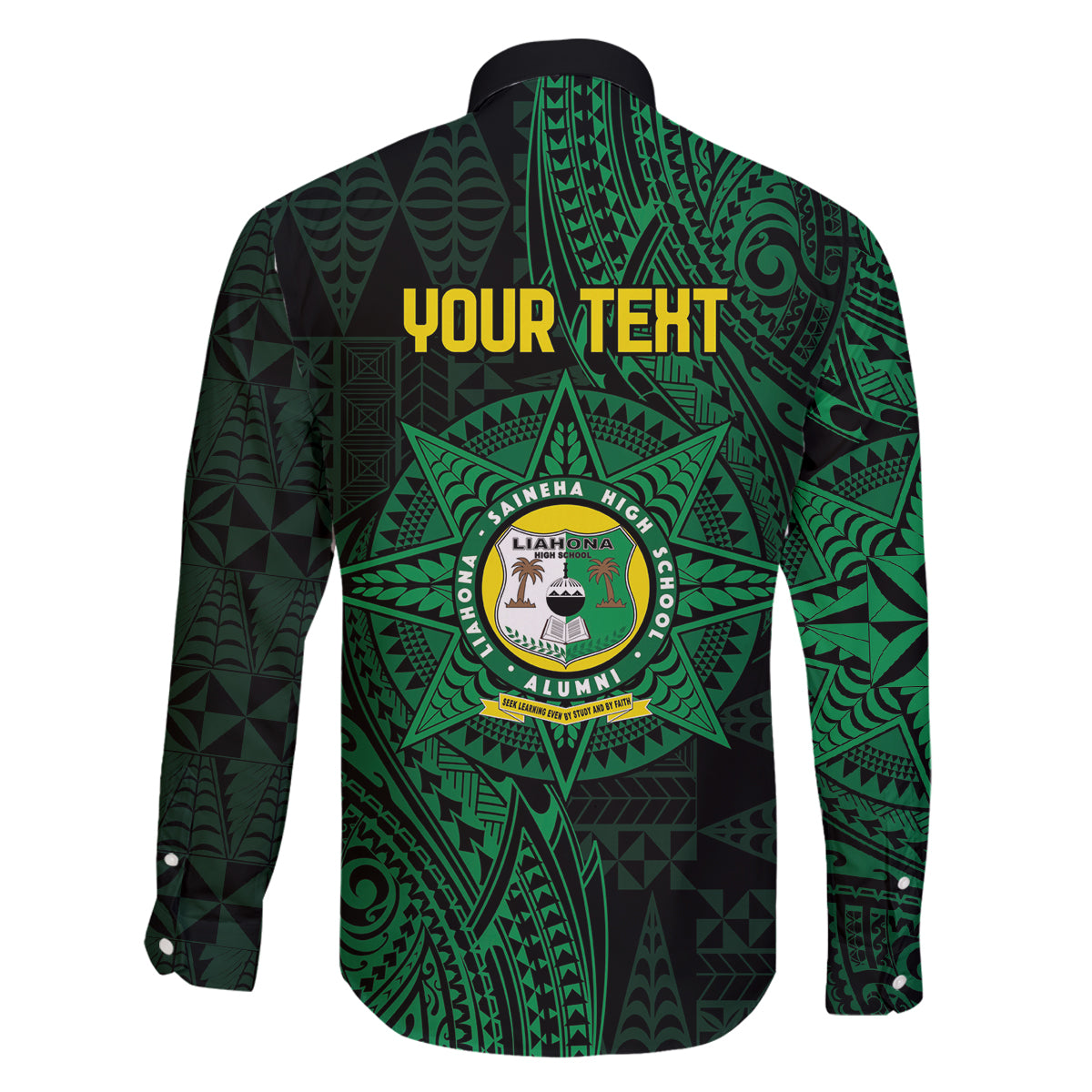 Personalised Tonga Liahona High School 76th Anniversary Family Matching Puletasi and Hawaiian Shirt Special Kupesi Pattern LT9 - Polynesian Pride