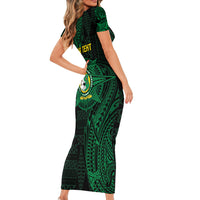 Personalised Tonga Liahona High School 76th Anniversary Family Matching Short Sleeve Bodycon Dress and Hawaiian Shirt Special Kupesi Pattern LT9 - Polynesian Pride