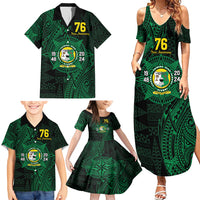 Personalised Tonga Liahona High School 76th Anniversary Family Matching Summer Maxi Dress and Hawaiian Shirt Special Kupesi Pattern LT9 - Polynesian Pride