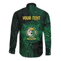 Personalised Tonga Liahona High School 76th Anniversary Long Sleeve Button Shirt Special Kupesi Pattern LT9 - Polynesian Pride