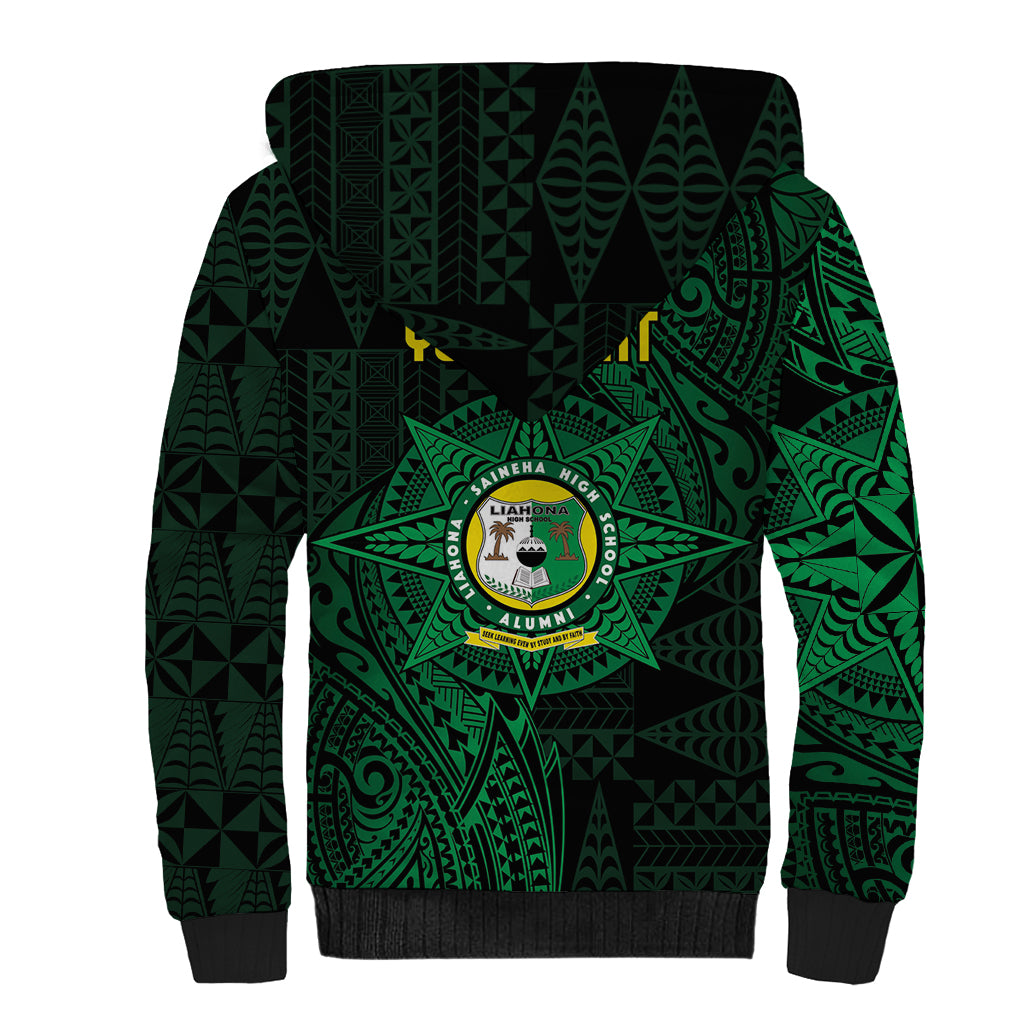 Personalised Tonga Liahona High School 76th Anniversary Sherpa Hoodie Special Kupesi Pattern