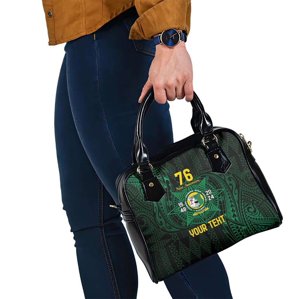 Personalised Tonga Liahona High School 76th Anniversary Shoulder Handbag Special Kupesi Pattern