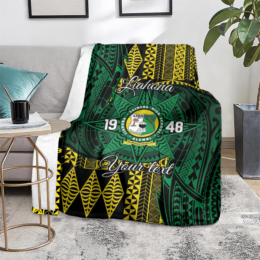Personalised Tonga Liahona High School Blanket Since 1948 Special Kupesi Pattern