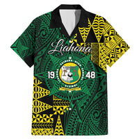 Personalised Tonga Liahona High School Family Matching Mermaid Dress and Hawaiian Shirt Since 1948 Special Kupesi Pattern LT9 Dad's Shirt - Short Sleeve Green - Polynesian Pride