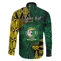 Personalised Tonga Liahona High School Family Matching Off The Shoulder Long Sleeve Dress and Hawaiian Shirt Since 1948 Special Kupesi Pattern LT9 - Polynesian Pride
