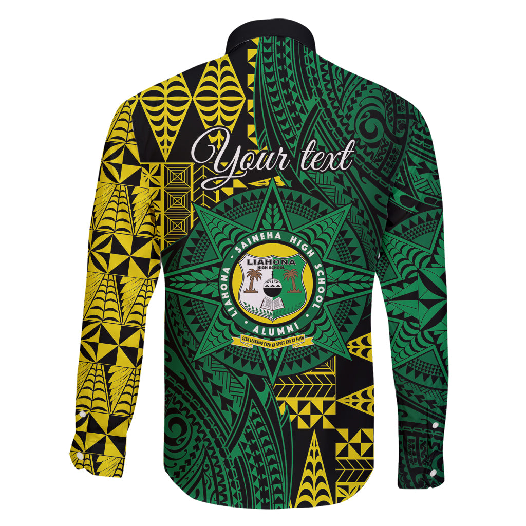 Personalised Tonga Liahona High School Family Matching Off Shoulder Maxi Dress and Hawaiian Shirt Since 1948 Special Kupesi Pattern LT9 - Polynesian Pride