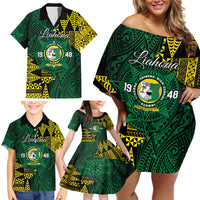 Personalised Tonga Liahona High School Family Matching Off Shoulder Short Dress and Hawaiian Shirt Since 1948 Special Kupesi Pattern LT9 - Polynesian Pride