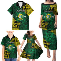 Personalised Tonga Liahona High School Family Matching Puletasi and Hawaiian Shirt Since 1948 Special Kupesi Pattern LT9 - Polynesian Pride