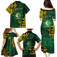 Personalised Tonga Liahona High School Family Matching Puletasi and Hawaiian Shirt Since 1948 Special Kupesi Pattern LT9 - Polynesian Pride