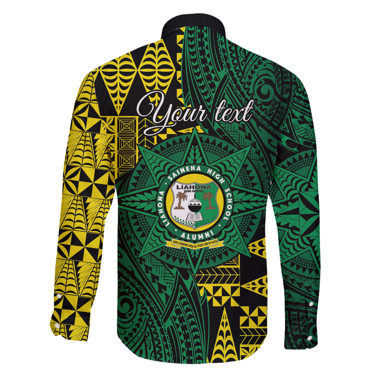 Personalised Tonga Liahona High School Family Matching Puletasi and Hawaiian Shirt Since 1948 Special Kupesi Pattern LT9 - Polynesian Pride