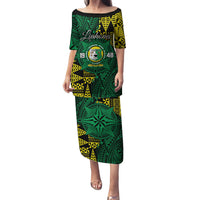 Personalised Tonga Liahona High School Family Matching Puletasi and Hawaiian Shirt Since 1948 Special Kupesi Pattern LT9 Mom's Dress Green - Polynesian Pride