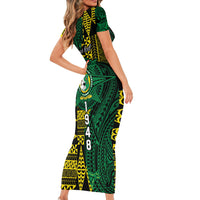 Personalised Tonga Liahona High School Family Matching Short Sleeve Bodycon Dress and Hawaiian Shirt Since 1948 Special Kupesi Pattern LT9 - Polynesian Pride