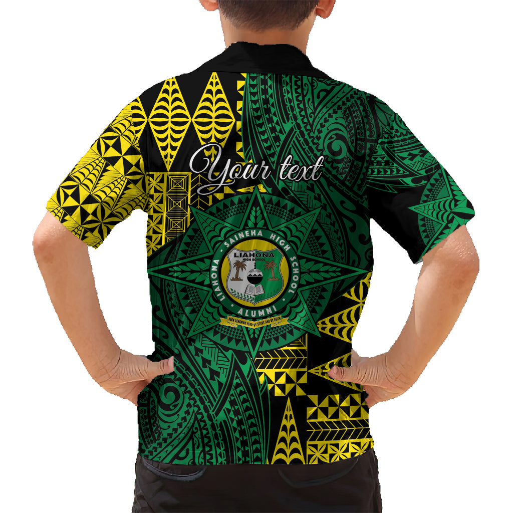 Personalised Tonga Liahona High School Family Matching Tank Maxi Dress and Hawaiian Shirt Since 1948 Special Kupesi Pattern LT9 - Polynesian Pride