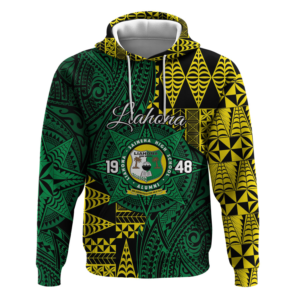 Personalised Tonga Liahona High School Hoodie Since 1948 Special Kupesi Pattern LT9 Pullover Hoodie Green - Polynesian Pride