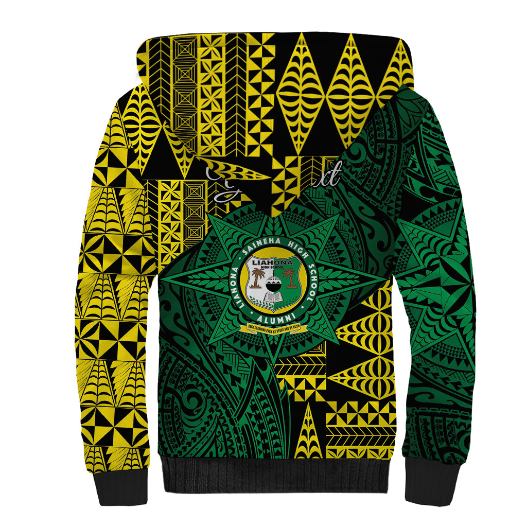 Personalised Tonga Liahona High School Sherpa Hoodie Since 1948 Special Kupesi Pattern LT9 - Polynesian Pride