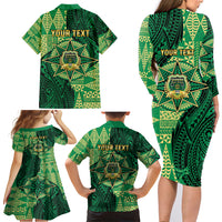 Personalised Tonga Saineha High School Family Matching Long Sleeve Bodycon Dress and Hawaiian Shirt Since 1978 Special Kupesi Pattern LT9 - Polynesian Pride
