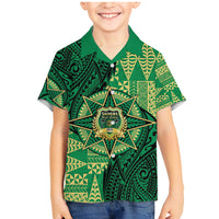 Personalised Tonga Saineha High School Family Matching Mermaid Dress and Hawaiian Shirt Since 1978 Special Kupesi Pattern LT9 Son's Shirt Green - Polynesian Pride
