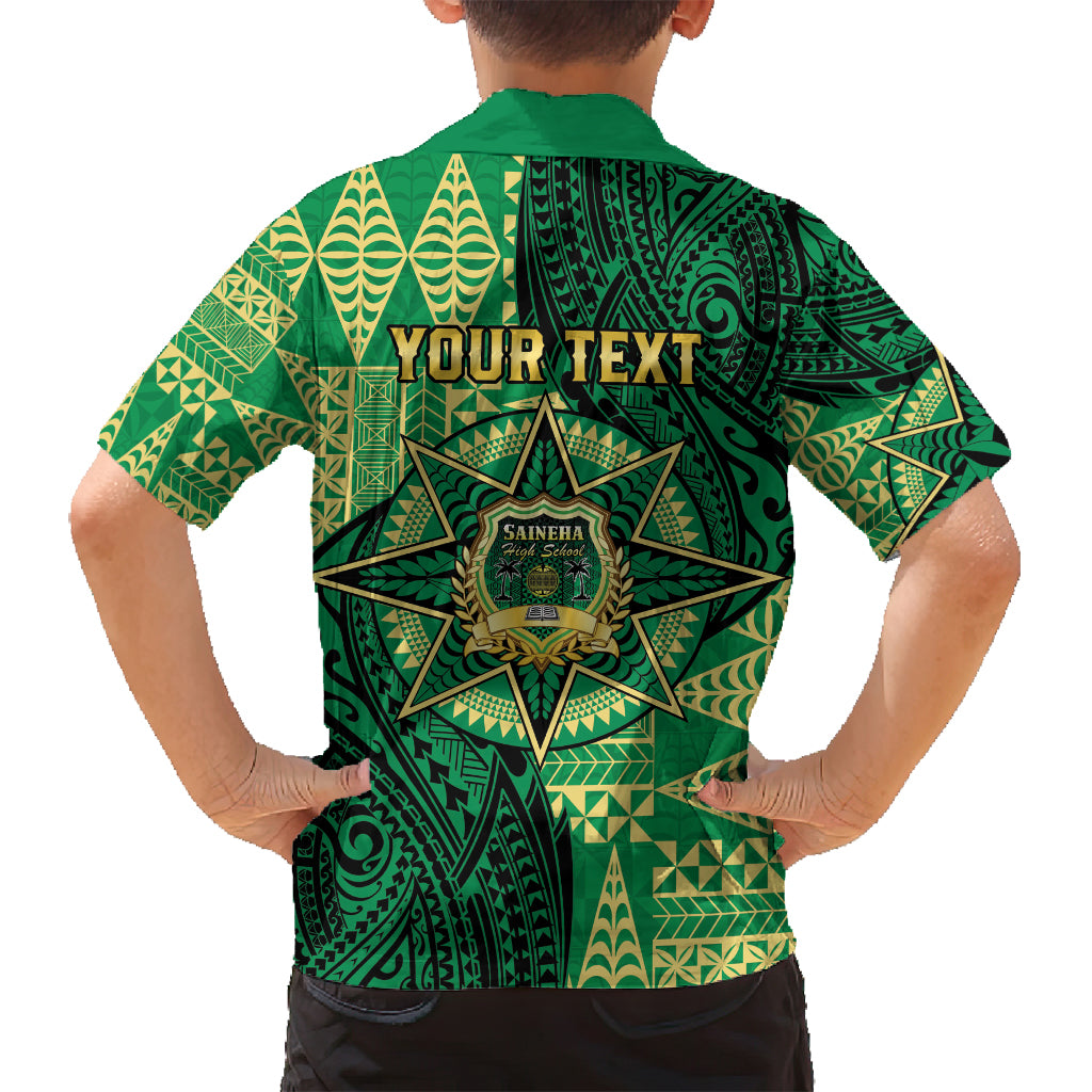 Personalised Tonga Saineha High School Family Matching Off Shoulder Maxi Dress and Hawaiian Shirt Since 1978 Special Kupesi Pattern LT9 - Polynesian Pride