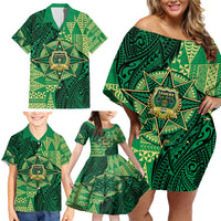 Personalised Tonga Saineha High School Family Matching Off Shoulder Short Dress and Hawaiian Shirt Since 1978 Special Kupesi Pattern LT9 - Polynesian Pride