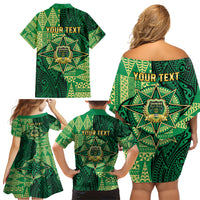 Personalised Tonga Saineha High School Family Matching Off Shoulder Short Dress and Hawaiian Shirt Since 1978 Special Kupesi Pattern LT9 - Polynesian Pride