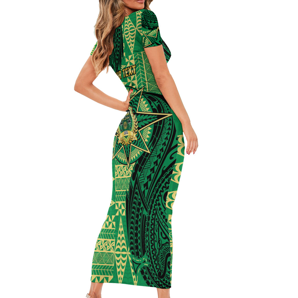 Personalised Tonga Saineha High School Family Matching Short Sleeve Bodycon Dress and Hawaiian Shirt Since 1978 Special Kupesi Pattern LT9 - Polynesian Pride