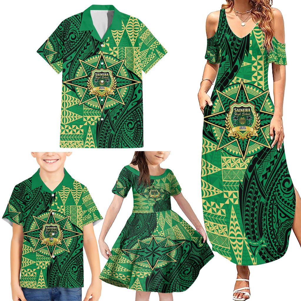 Personalised Tonga Saineha High School Family Matching Summer Maxi Dress and Hawaiian Shirt Since 1978 Special Kupesi Pattern LT9 - Polynesian Pride