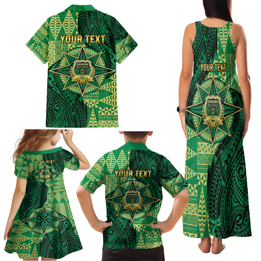 Personalised Tonga Saineha High School Family Matching Tank Maxi Dress and Hawaiian Shirt Since 1978 Special Kupesi Pattern LT9 - Polynesian Pride