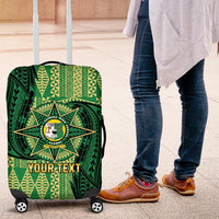 Personalised Tonga Saineha High School Luggage Cover Since 1978 Special Kupesi Pattern LT9 Green - Polynesian Pride