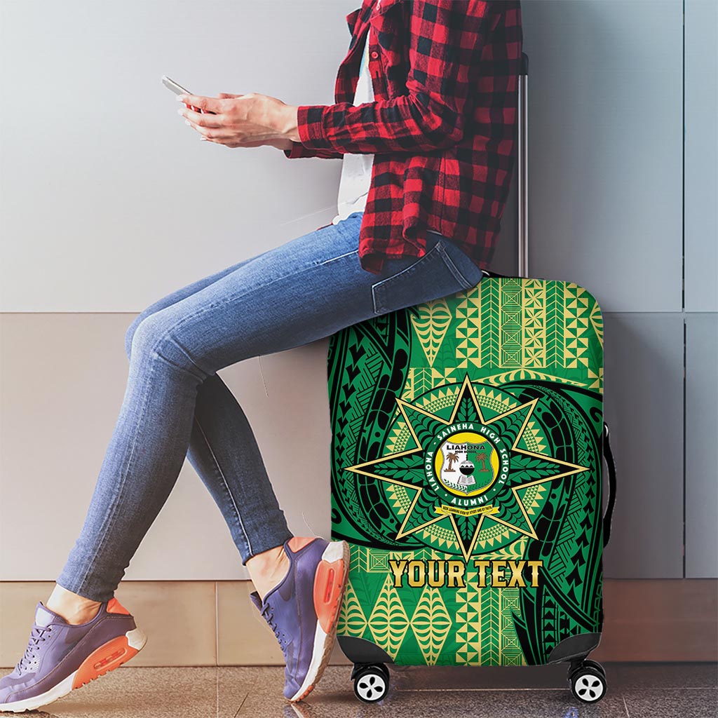 Personalised Tonga Saineha High School Luggage Cover Since 1978 Special Kupesi Pattern LT9 - Polynesian Pride