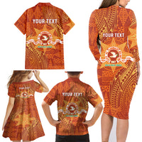 Personalised Tonga Tailulu College Family Matching Long Sleeve Bodycon Dress and Hawaiian Shirt Since 1967 Special Kupesi Pattern Version 1 LT9 - Polynesian Pride