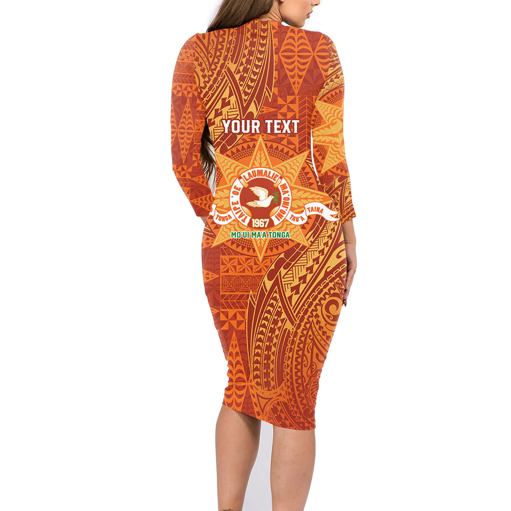 Personalised Tonga Tailulu College Family Matching Long Sleeve Bodycon Dress and Hawaiian Shirt Since 1967 Special Kupesi Pattern Version 1 LT9 - Polynesian Pride