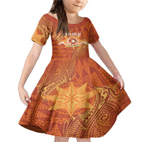 Personalised Tonga Tailulu College Family Matching Mermaid Dress and Hawaiian Shirt Since 1967 Special Kupesi Pattern Version 1 LT9 Daughter's Dress Gold - Polynesian Pride
