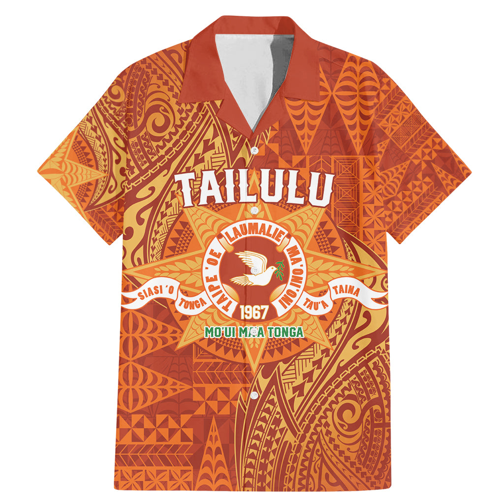 Personalised Tonga Tailulu College Family Matching Mermaid Dress and Hawaiian Shirt Since 1967 Special Kupesi Pattern Version 1 LT9 Dad's Shirt - Short Sleeve Gold - Polynesian Pride
