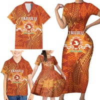 Personalised Tonga Tailulu College Family Matching Short Sleeve Bodycon Dress and Hawaiian Shirt Since 1967 Special Kupesi Pattern Version 1 LT9 - Polynesian Pride