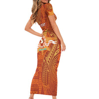 Personalised Tonga Tailulu College Family Matching Short Sleeve Bodycon Dress and Hawaiian Shirt Since 1967 Special Kupesi Pattern Version 1 LT9 - Polynesian Pride
