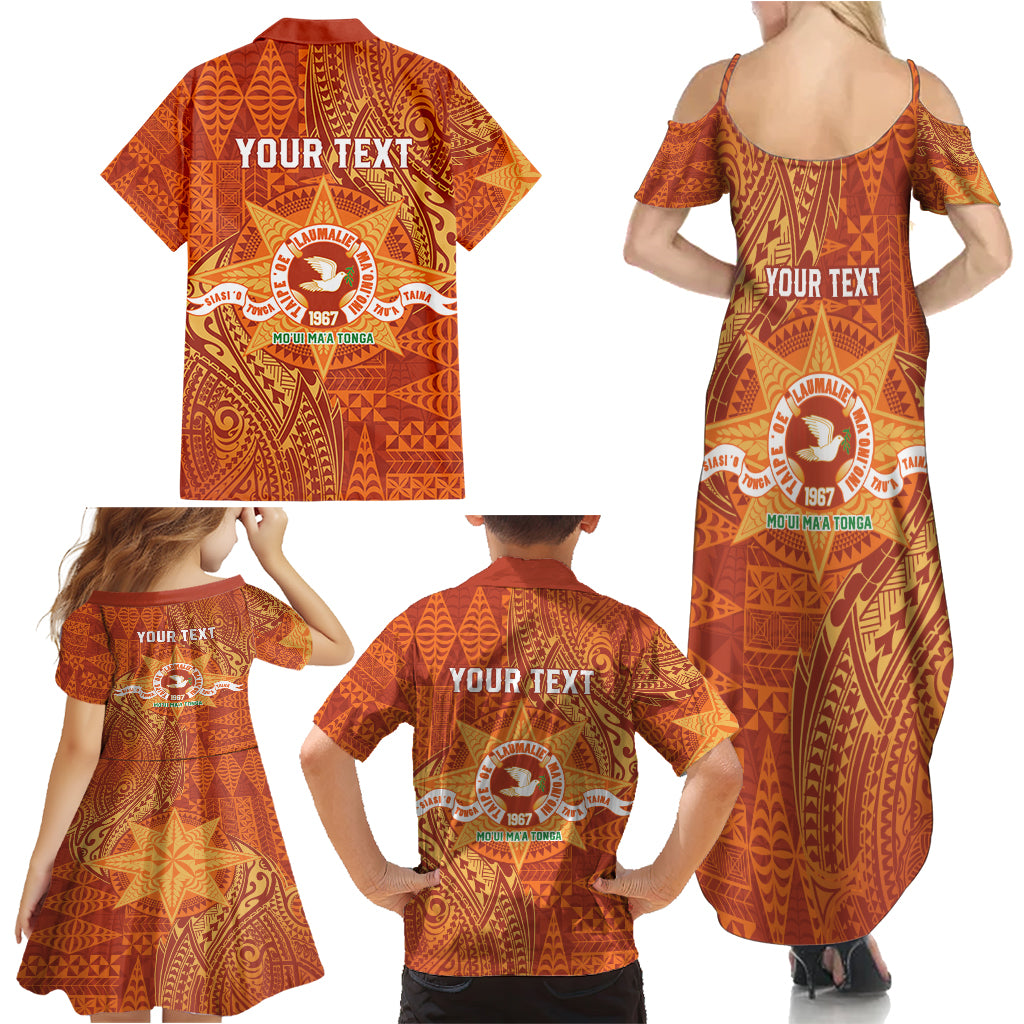 Personalised Tonga Tailulu College Family Matching Summer Maxi Dress and Hawaiian Shirt Since 1967 Special Kupesi Pattern Version 1 LT9 - Polynesian Pride