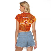 Personalised Tonga Tailulu College Raglan Cropped T Shirt Since 1967 Special Kupesi Pattern Version 1 LT9 - Polynesian Pride