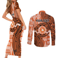 Personalised Tonga Tailulu College Couples Matching Short Sleeve Bodycon Dress and Long Sleeve Button Shirt Since 1967 Special Kupesi Pattern Version 2 LT9 - Polynesian Pride
