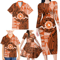 Personalised Tonga Tailulu College Family Matching Long Sleeve Bodycon Dress and Hawaiian Shirt Since 1967 Special Kupesi Pattern Version 2 LT9 - Polynesian Pride