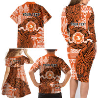 Personalised Tonga Tailulu College Family Matching Long Sleeve Bodycon Dress and Hawaiian Shirt Since 1967 Special Kupesi Pattern Version 2 LT9 - Polynesian Pride