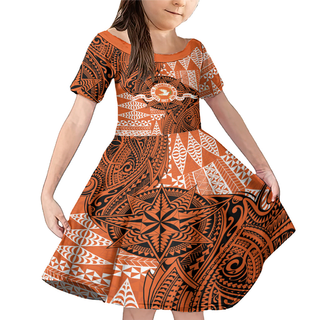 Personalised Tonga Tailulu College Family Matching Mermaid Dress and Hawaiian Shirt Since 1967 Special Kupesi Pattern Version 2 LT9 Daughter's Dress Black - Polynesian Pride